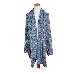 Free People BBF Oversized Blue Sweater Shawl‎ Collar Women’s Sz Large